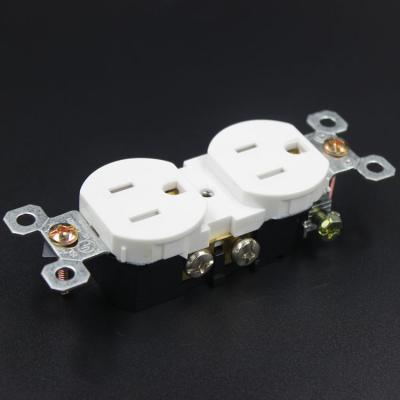 China Residential/General Purpose Duplex White Outlet/US Plug Wall Socket for sale