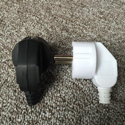 China Industrial European Standard German Round Bend Power Socket 2 Pin European Socket Wire Plug for sale