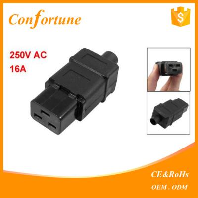 China Nylon Power Equipment PDU IEC 320 C19 Rewirable Plug , IEC 320 C19 16A Power Cord Connector for sale