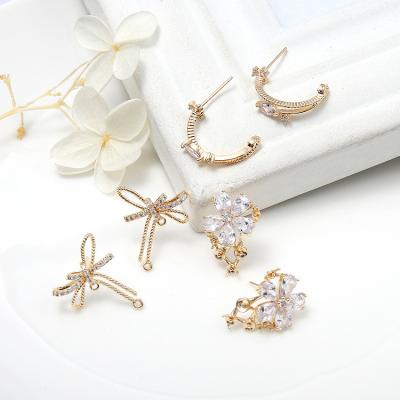 China New Design FASHIONABLE 14K Gold Plated Arc-knot Flower Letter C Shape Earring for sale