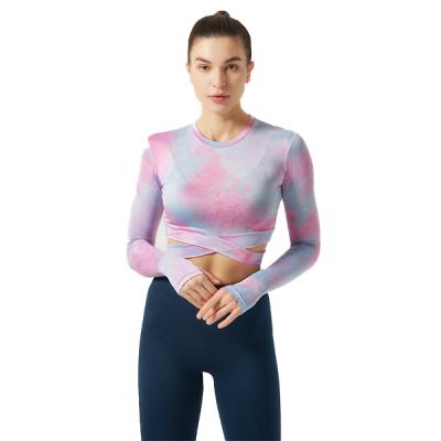 China Selling Fitness Women's Popular Good Quality Hot Cheap Breathable Sports Polyester Long Sleeve Yoga Shirt for sale