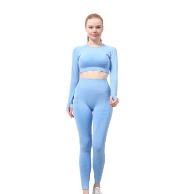 China Crack! crack! 5 Piece Fitness Clothing Women Gym Sweatsuits Breathable Butt Compression For Women Gym Suit 2021 for sale