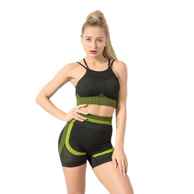 China Breathable Sports Bra And Clothing Women Sports Shorts Suit Women Yoga Two Piece Set Sets for sale