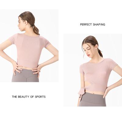 China Professionally Manufactured Various Breathable Popular Women Gym Wear Yoga Top Shirt for sale