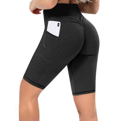 China Hot Selling Anti-Wrinkle Factory Customized Fitness High Waist Woman Shorts Yoga Pants With Pockets for sale