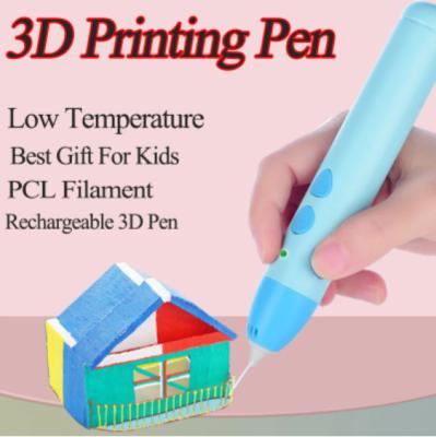 China Hotels Birthday Gift 3D Pen Low Temperature Charging Kids 3D Creative DIY 3D Pencil PCL Painting Filament for sale