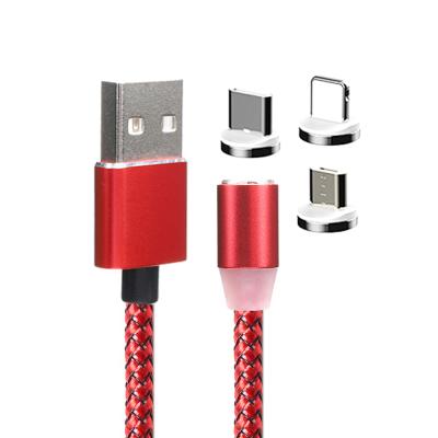 China Hot Selling Magnetic MP3/MP4 Player Lower Price 3 In 1 USB Charging Type C Fast Charger Cable Micro USB Cable for sale