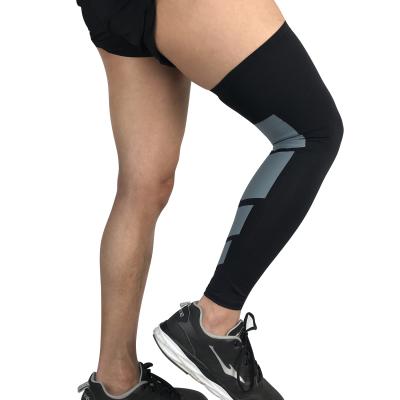 China Hot Selling Breathable Adjustable Elasticity Compression Leg Sleeve Long Elastic Knee Brace For Retraining Running for sale