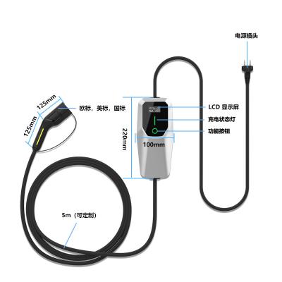 China 3.5kW Ac Type 2 Ev Charger Outdoor Domestic Level 1 2 EV Home Wall Charger CE FCC for sale