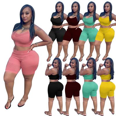 China 2022 Summer QUICK DRY Clothing Plus Size XL-5XL Invest 2 Piece Shorts Set For Women Sets Solid Two Piece Set For Ladies for sale