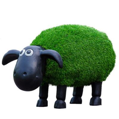 China World Outdoor Life Size Cute Cartoon Sheep Sculpture Lawn Decoration Fiberglass Resin Large Size Garden Park Sheep Statue for sale