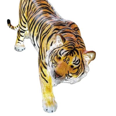 China Europe Simulation Fiberglass Tiger Resin Sculpture Statue Animal Fierce Outdoor Garden Decoration Electrified Glow for sale