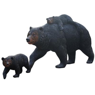 China Europe outdoor garden decoration statue fiberglass resin wild animal park simulation black bear animal sculpture for sale