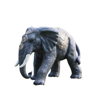 China Europe Park Outdoor Garden Resin Fiberglass Sculpture Life Size Animal Wildlife Elephant Statue Ornament for sale