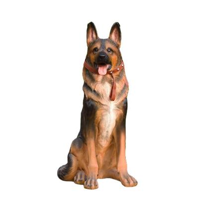 China Germany 2022 Hot Selling Size German Shepherd Resin Fiberglass Cute Realistic Living Doll Dog Sculpture Outdoor Garden Decoration Park for sale