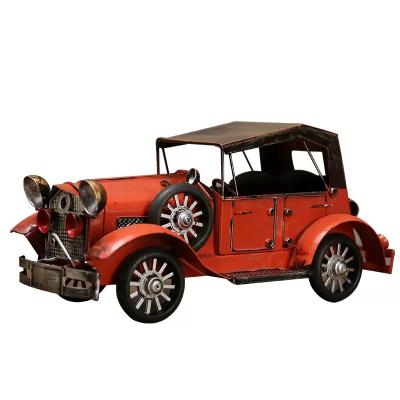 China High-grade realistic workmanship home vintage world retro car decoration wrought iron metal office desk model for sale