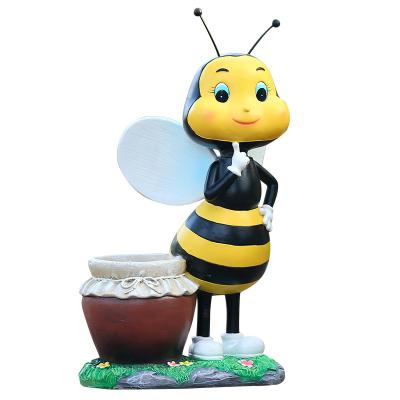 China European fiberglass animal sculpture garden landscape decoration craft cartoon bee flower tank garden outdoor flower pot for sale