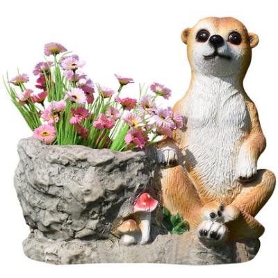 China Resin pond Europe garden sculpture mongoose garden animal pots in crafts wholesale creative outdoor decorative simulation for sale