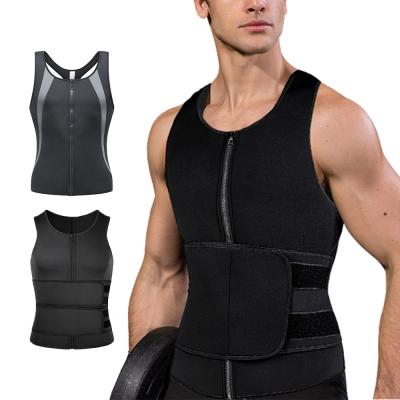 China QUICK DRY Neoprene Zipper Compression Blet Sauna Suit Slimming Vest Body Shaper For Men Waist Trainer Weight Loss Sauna Suit for sale