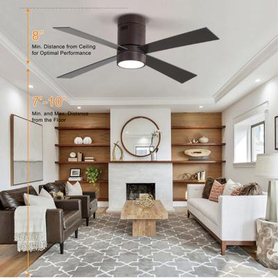 China New Design Iron Plywood 4 Blades 65W 48Inch Decorative Indoor Remote Control Led Air Fan Ceiling Fan Light for sale