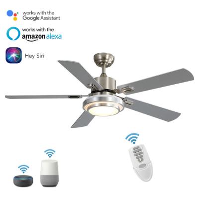 China Modern Wifi Top Switch Office Store Decor Sales Ceiling Fan Smart Remote Control AC Led Ceiling Fan Light for sale