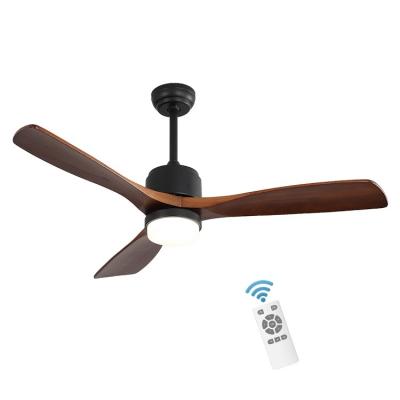 China Remote Control Air Fan Wall Iron Blade 52Inch Time Setting Living Room Bedroom Led Ceiling Fan Light for sale