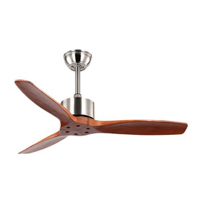 China Zhongshan Factory Lower Noise 52 Inch Colorful Ceiling Fan Living Room Decor Solid Wood Modern Blades for sale