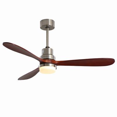 China Home Hotel Ceiling Fan Wood Decoration Customized Design 3 Blade Wood Led Light Ceiling Fan for sale