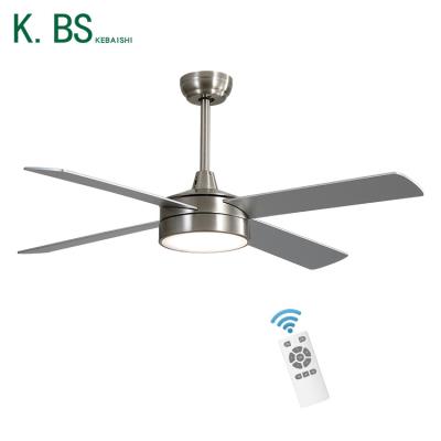 China New Product Remote Control AC DC Motor 3CCT 52Inch Iron Plywood Light Being Led Ceiling Fan With Light for sale