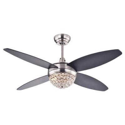 China Antique Style 5 Blades And 3 Shades Bronze No Noise Glass Shade Decorative Chandelier Ceiling Fan for sale