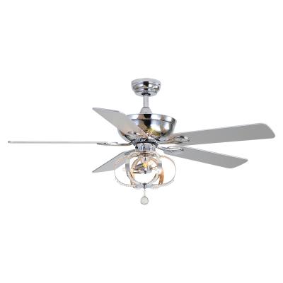 China With Zhongshan Light Manufacturer Chrome Decor Lilvingroom Chandelier Ceiling Fan Remote Control Lamp for sale