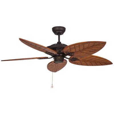 China Wholesale price 5 blades and 3 shades luxury decorative antique wood ceiling fan with lamp for sale