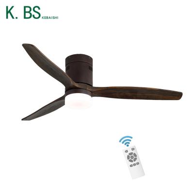 China Hot Sale Iron Air Cooling Decorative Living Room Ceiling Fan Solid Wood Indoor Led Light for sale