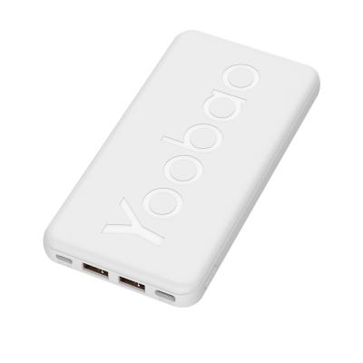 China Turbo10000 Power Fast Compact Yoobao P10T Support Charging Portable Charger Two Input Two Output Power Bank Cost-effective Ultra Thin Slim for sale