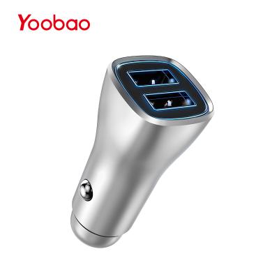 China YOOBAO YB-208 Mobile Phone Car Charger Small Outlet Stylish Dual Body Fast Charging LED Indicator for sale