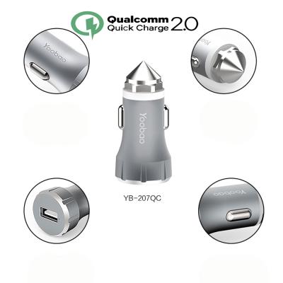 China Mobile Phone/Ipad/Camera/PDA/MP3 China Factory Sale Aluminum Quick Charge QC2.0 Car Charger for sale