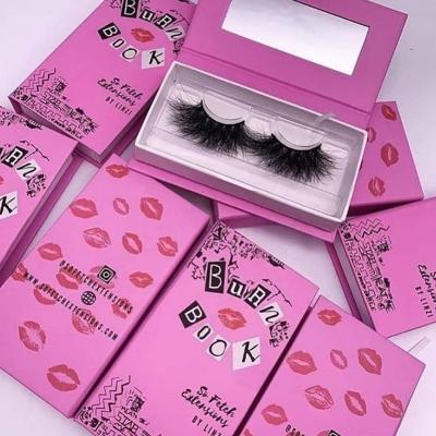 China Recycled materials own brand private label good quality eyelashes custom logo and custom custom eyelash boxes lashbook box packaging lash box for sale