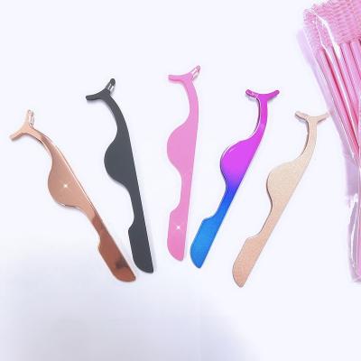 China Long natural can do custom logo rose gold eyelash tweezers can custom logo eyelash tweezers whips applicatirs tweezers for sale