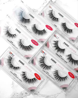 China Soft Custom Lashes Packaging 3D Mink Eyelashes Private Label Faux Mink Lashes Strips for sale