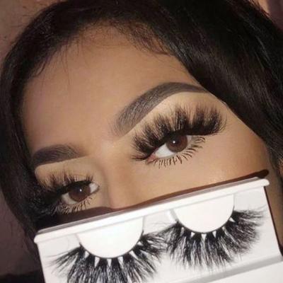 China Soft Exclusive Handmade Black Cotton Strip 5D Mink Lashes for sale