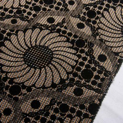 China Blackout African 100% Polyester Flocking Fabric For Sofa Cover Upholstery Fabric With Flocking for sale