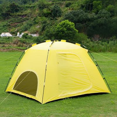 China Diagonal Tying Type Double Layer Outdoor Easy Fold 4person Family Size 4 Season Camping Bunk Tent for sale