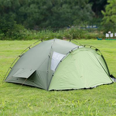 China Diagonal Tying Type Custom Double Layers Travel Outdoor Camping 4 Person Fishing Large Camping Tent for sale