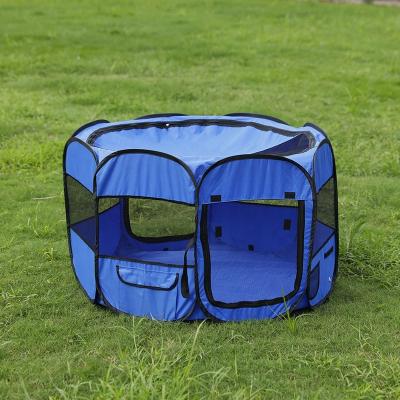 China Diagonal Tying Type Outdoor Pop Up Dog Tent Oxford Cloth Pet Playpen Barrier Washable Portable Foldable Tent Outdoor Pet Tent for sale