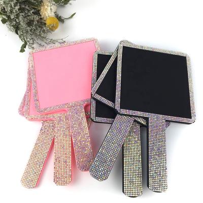 China Personalized Rhinestone Design Supplier Customizable Handheld Makeup Mirror for sale