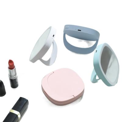 China Skyey Lighted Skincare Makeup Mirrors with LED Light USB Charging Small Pocket Mirrors for Travel for sale