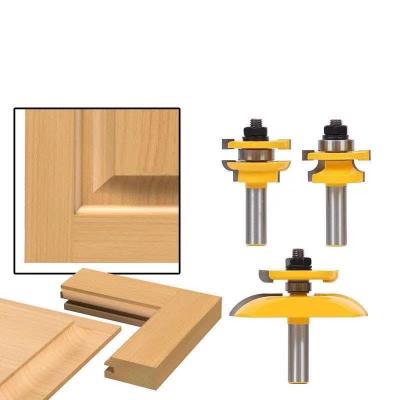 China Tungsten Cobalt Alloy Wood Carving Countersink Cutter, Tenon Cutter, 1/2 Shank 3 Piece Set for sale