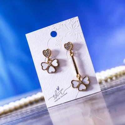 China High Quality China White Paper Earring Jewelry Card With Custom Logo for sale