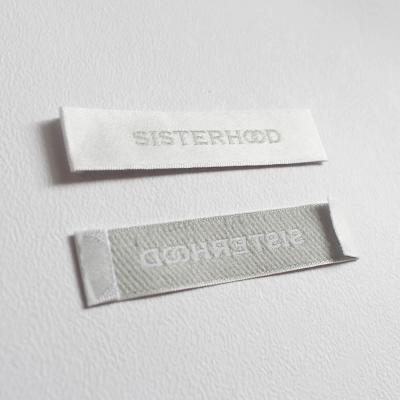 China Sustainable Custom Printed Fabric Woven Brand Fancy Labels For Clothing for sale