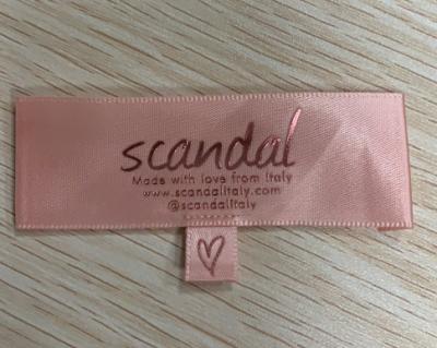 China Sustainable Custom Heat Cut Satin Woven Label For Clothing With High Quality Cotton Woven Label for sale